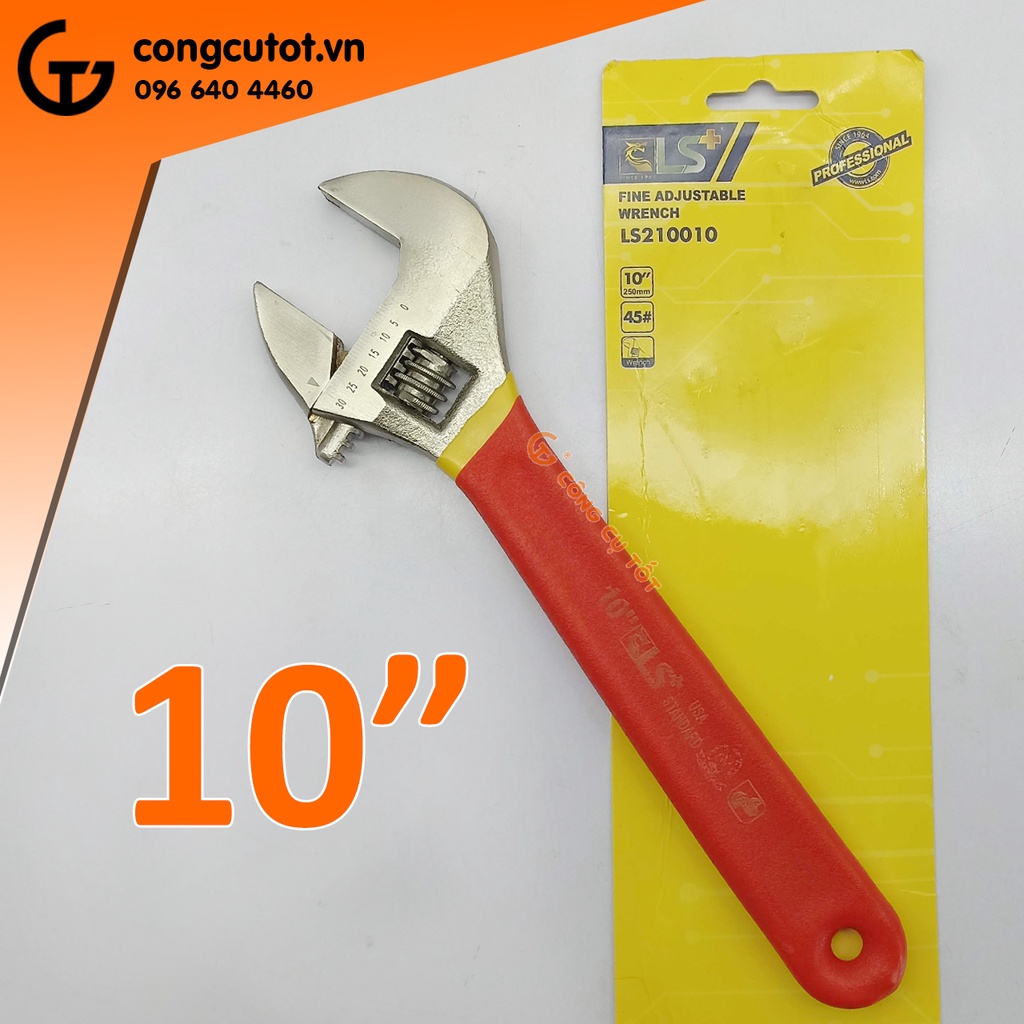 Mỏ lết bọc cao su 10inch LS+