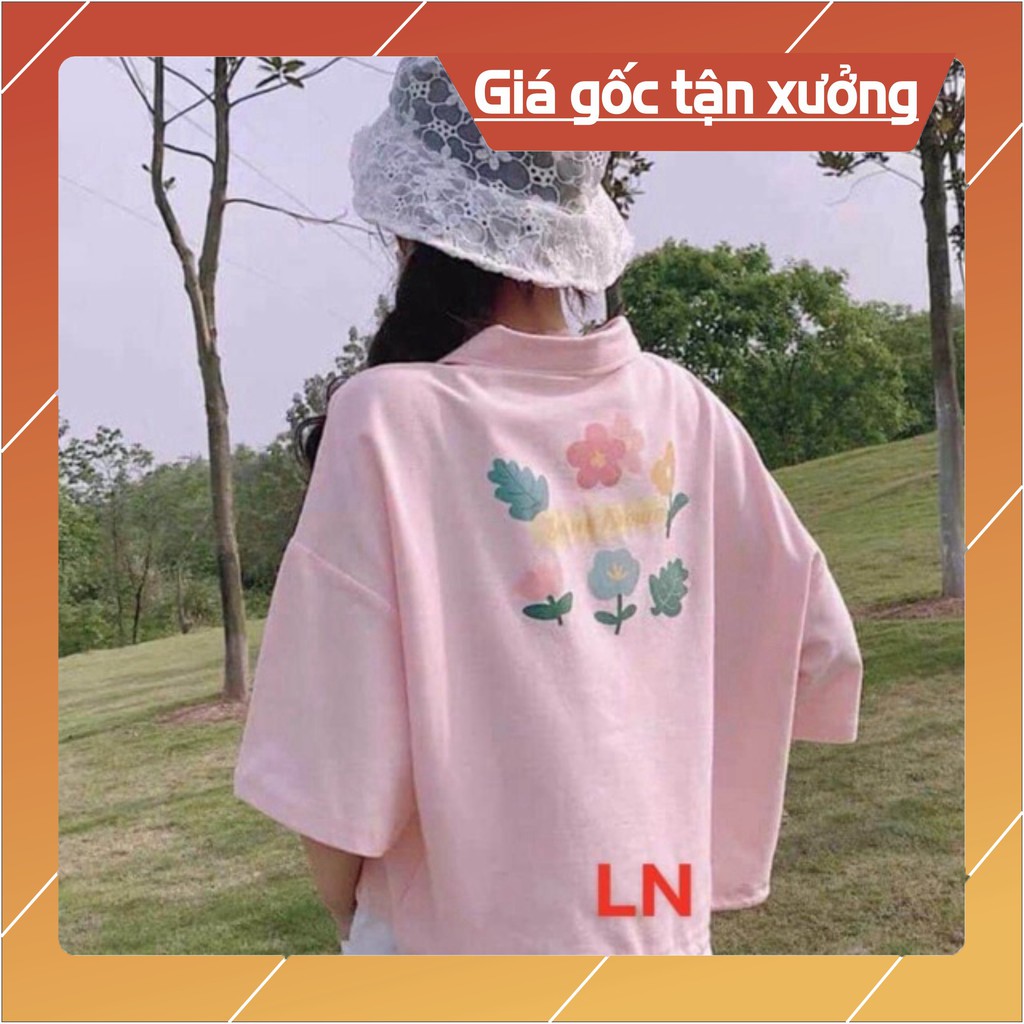 Áo croptop polo hoa litter LN12