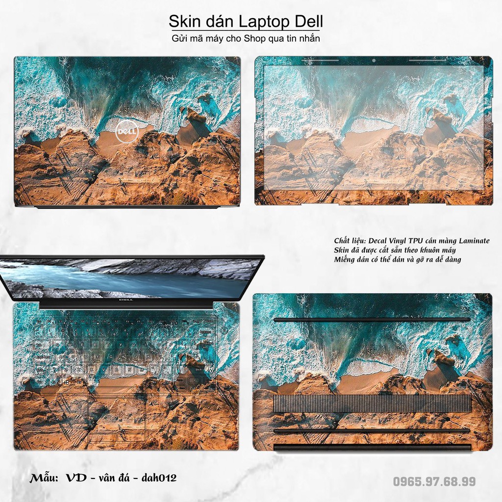 Skin dán Laptop Dell in hình vân đá (inbox mã máy cho Shop)