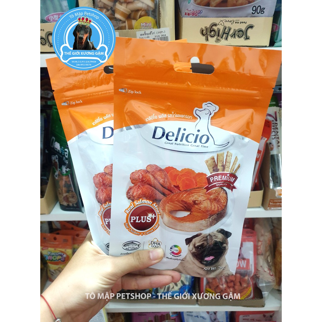 SNACK GOODIES DELICIO BÁNH THƯỞNG CÁ HỒI 70GR