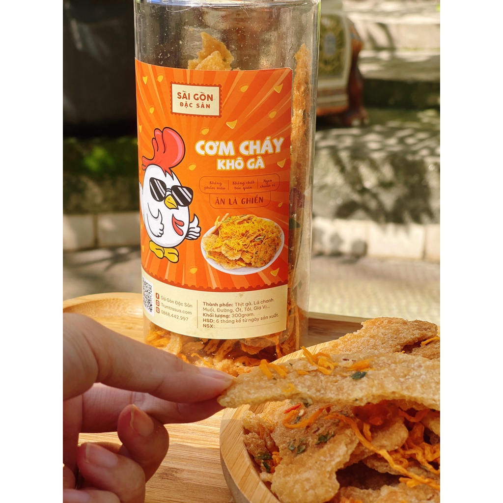Cơm cháy khô gà 300g Loại đặc biệt ngon Đồ Ăn Vặt Sài Gòn Đặc Sản