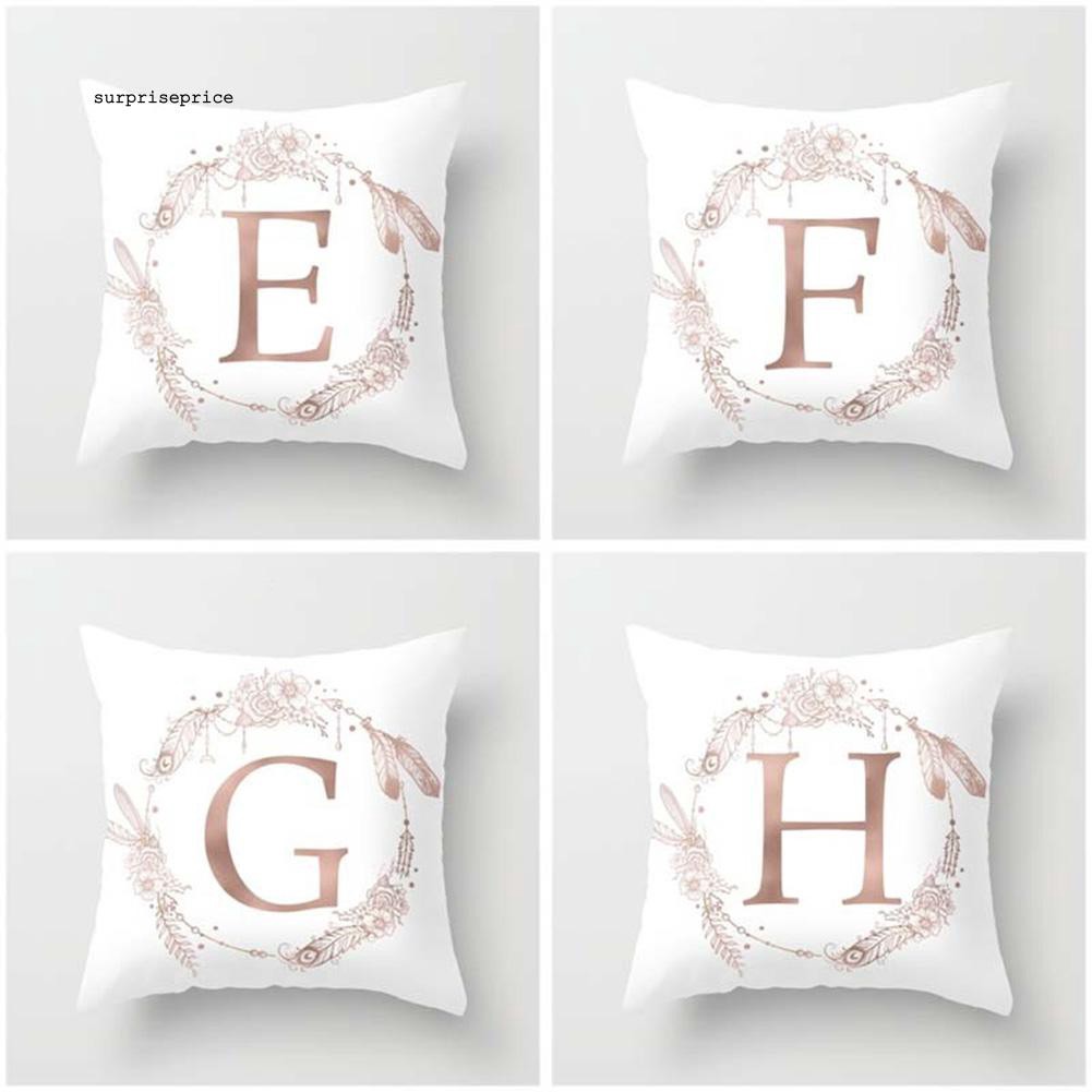 Bao bọc gối trang trí in hình hoa &amp; chữ cái