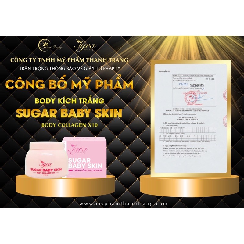 KEM DƯỠNG DA BODY SUGAR BABY TYRA