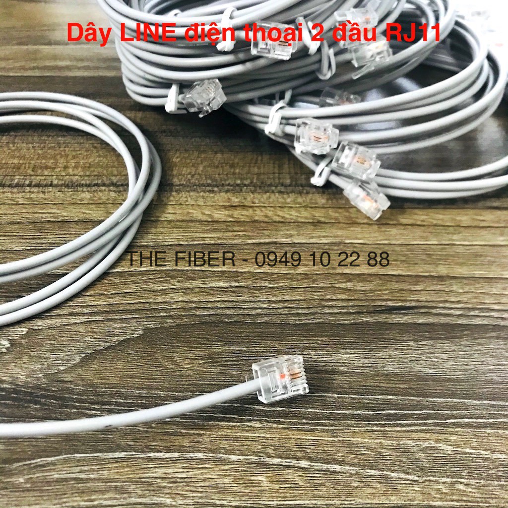 Bộ 5 Dây LINE điện thoại RJ11 bấm sẵn 2 đầu