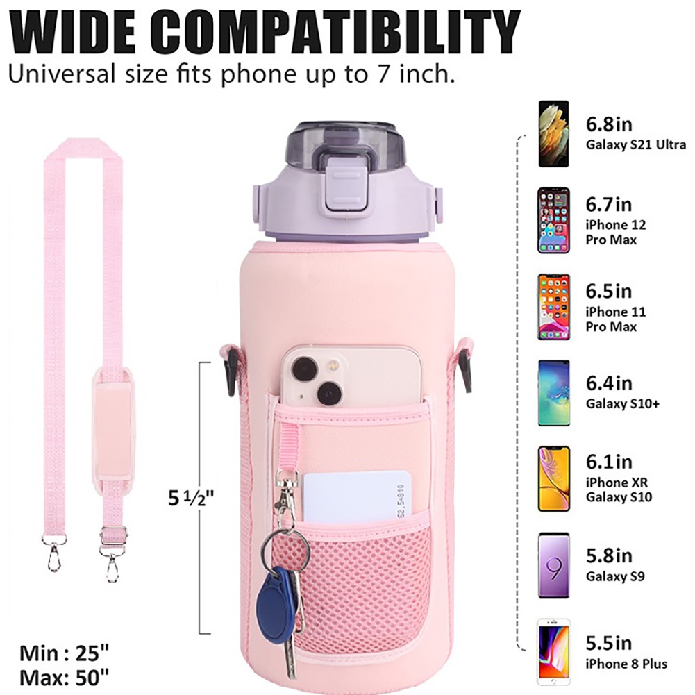 KINOSTAR 2 lít nước chai lọ có dán nhãn "Lời nhắc nhở lười biếng về đường phân chia" để uống nước bằng dây rơm buộc nước dùng để cắm trại ngoài trời