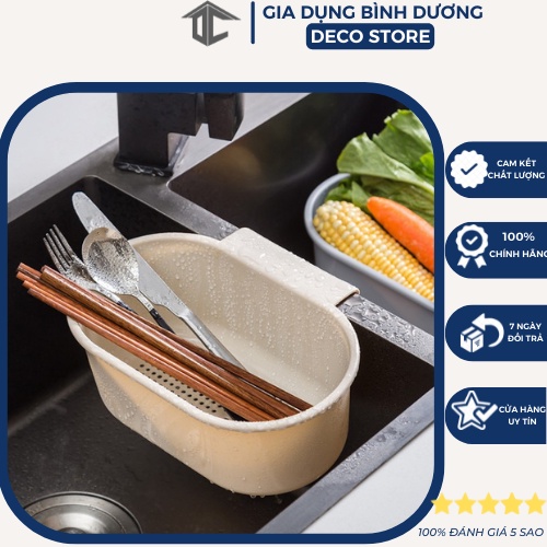 Khay Bầu Dục Lọc Rác Đa Năng Gắn Bồn Rửa Chén, Bồn Rửa Bát – Rổ Nhựa Đựng Giẻ Rửa Chén – Xà Phòng