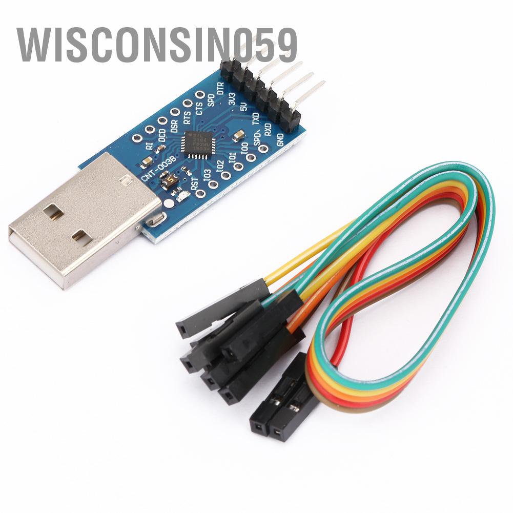 CP2104 Mô-đun USB 2.0 sang TTL UART 6PIN bảng chuyển đổi nối tiếp có dây【wisconsin059】