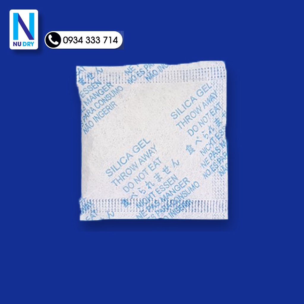 Gói Hút Ẩm 1KG quy cách 2 Gram Silicagel - hạt hút ẩm thực phẩm quần áo giày dép máy ảnh NU DRY
