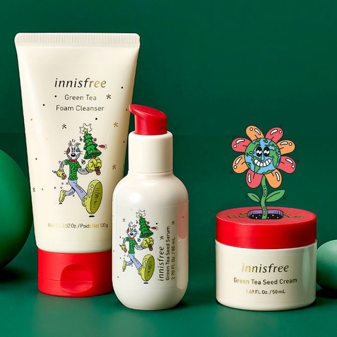 Set 3sp Green Tea Seed Skin Care Set / Bộ sản phẩm chăm da ẩm mượt chuyên sâu mầm trà xanh