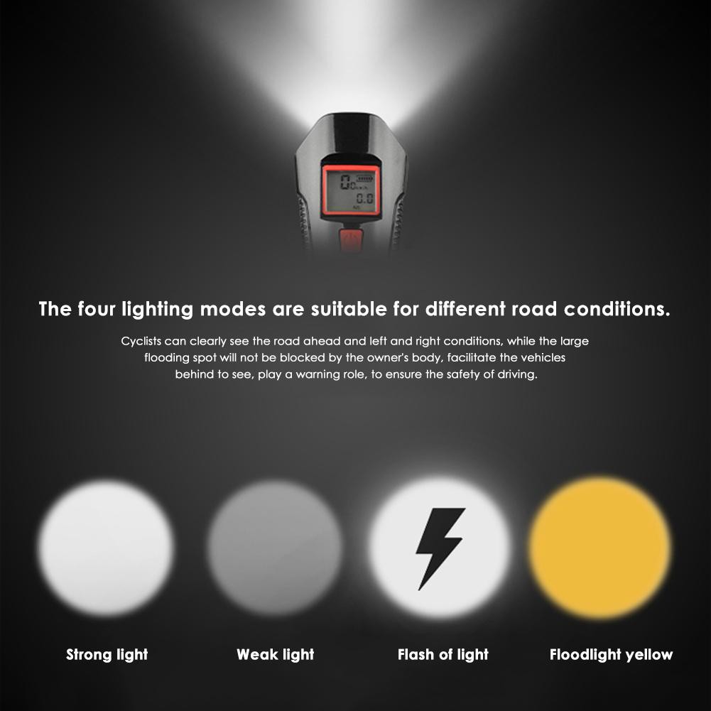 Đèn LED gắn xe đạp 3 trong 1 có cổng sạc USB tiện dụng