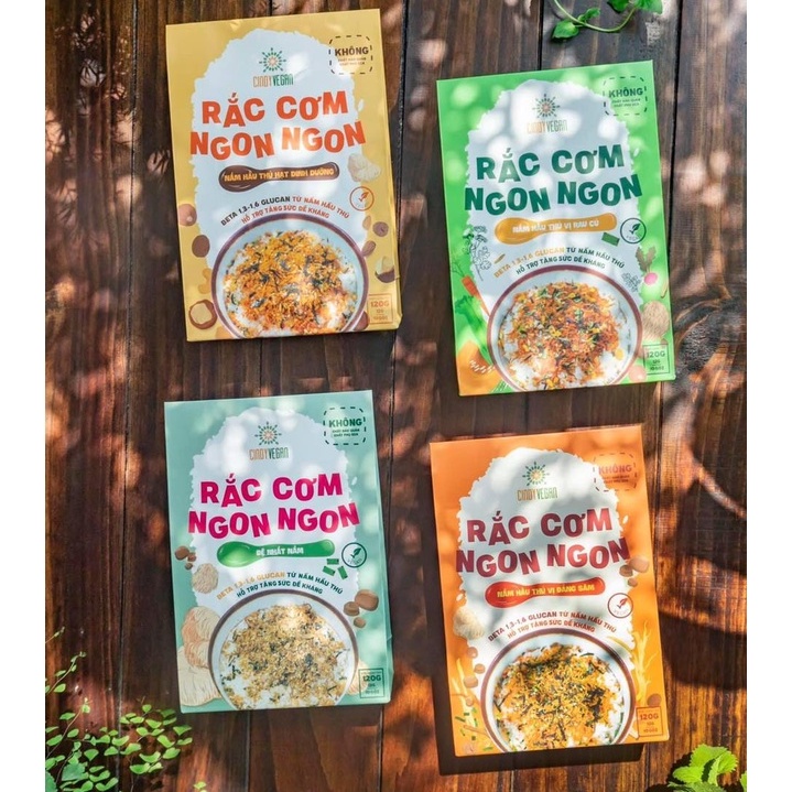 Rắc Cơm Ngon Ngon CINDY VEGAN, Gia vị rắc cơm cho bé, eat clean, ăn chay, thực dưỡng, tăng cường đề kháng - Hộp 120g