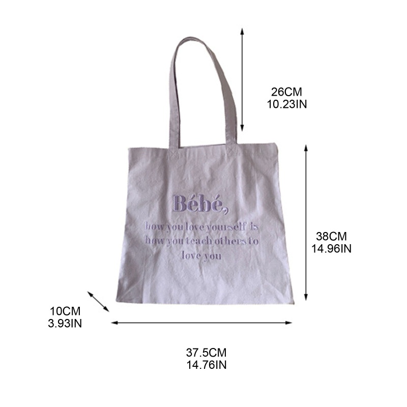 Túi vải Cỡ Lớn In Chữ Thời Trang Cho Nữ