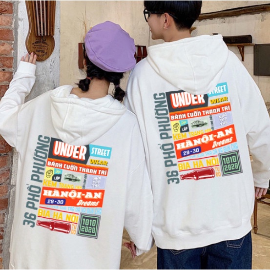 Hoodie , Sweater HANOI form Dáng Unisex chất Nỉ bông dày dặn Hình In Cao Cấp