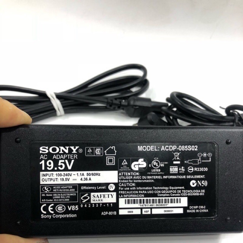 Adapter nguồn tivi sony 19.5v 4.36A chính hãng bảo hành 12 tháng