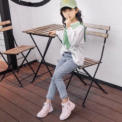 Giày cao cổ bé gái phong cách Hàn Quốc Ta73 - Mẫu mới
