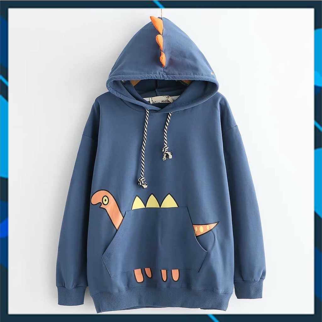 ÁO HOODIE NAM NỮ KHỦNG LONG CUTE Unisex hoodies AO HOODIE FREE SIZE DƯỚI 60KG