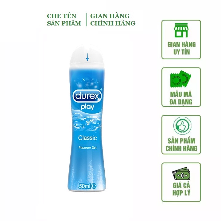 Gel bôi trơn Durex Play Classic 50ml chính hãng tăng khoái cảm cho nữ chống xuất tinh sớm Nakisa