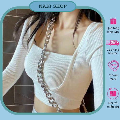 Áo lệch vai tà xéo tay dài, áo thun kiểu hàn quốc