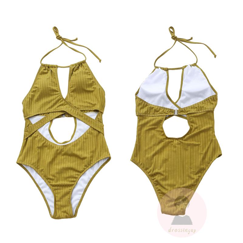 Bộ Đồ Bơi Hai Mảnh Ôm Dáng Hở Lưng Màu Sắc Trơn Dành Cho Nữ