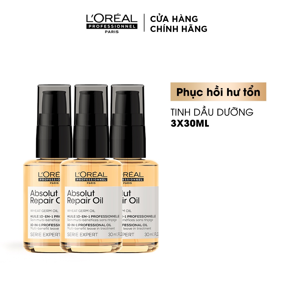 [HÀNG TẶNG KHÔNG BÁN] Combo 3 Dầu dưỡng L'Oréal Professionnel Serie Expert Absolut Repair Gold