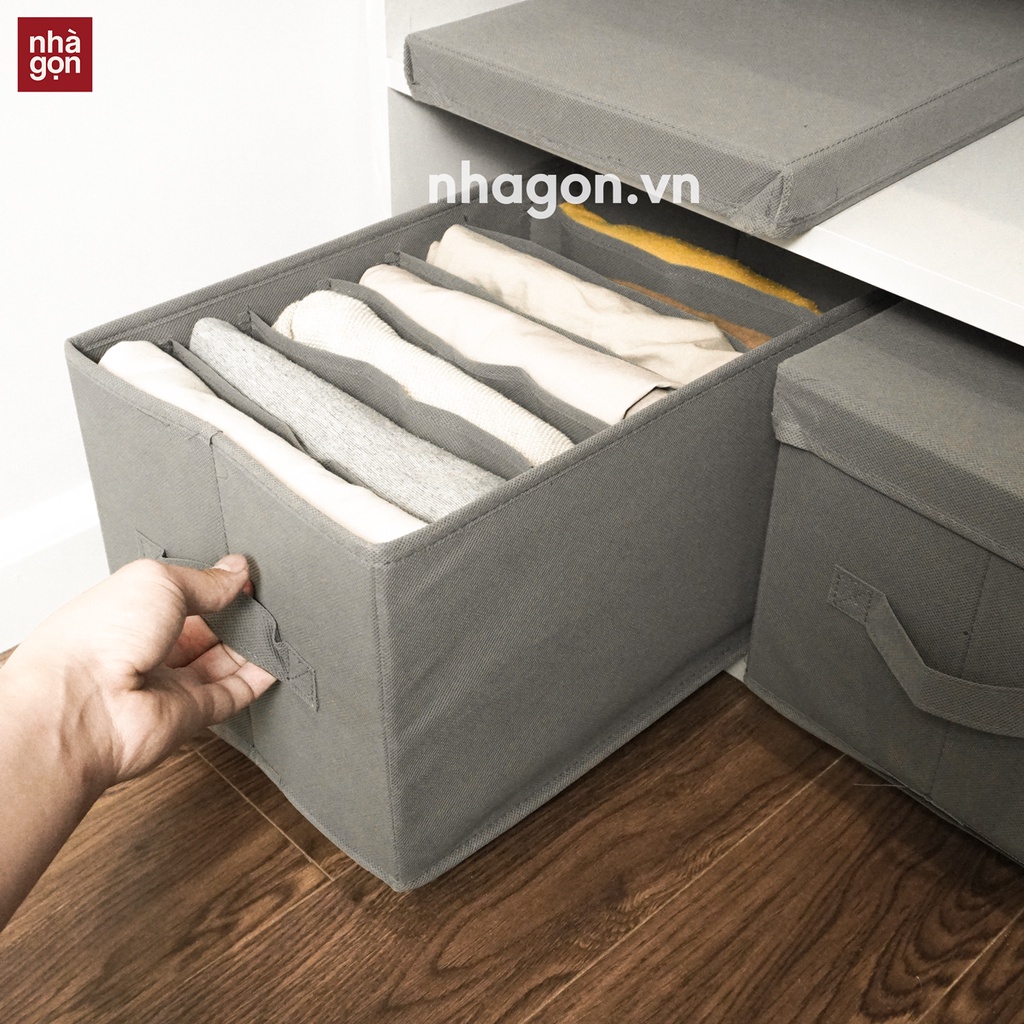 Hộp đựng đồ đa năng 7 ngăn có nắp yamazen NHÀ GỌN, Hộp vải đựng chăn màn, quần áo xuất Nhật Bản không mùi hôi