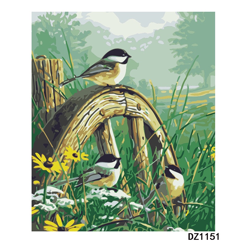 Tranh sơn dầu 40 * 50cm tự làm hình chú chim độc đáo