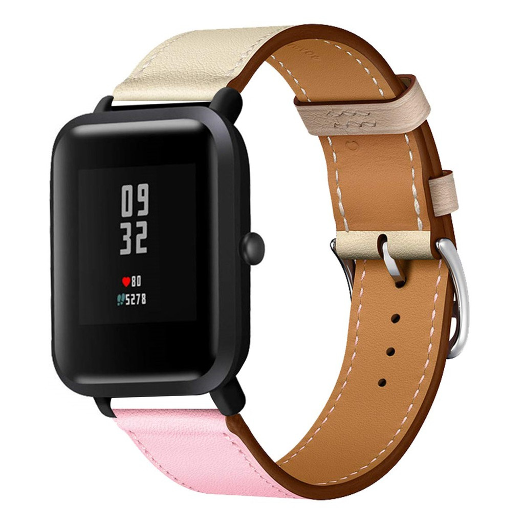 20mm Leather Strap Bracelet Replacement Band for Xiaomi Huami Amazfit Bip U Pro Bip S Lite GTS 2 Mini GTR 42mm