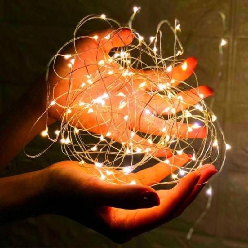 Đèn led 2 mét màu vàng nắng chạy pin siêu xinh
