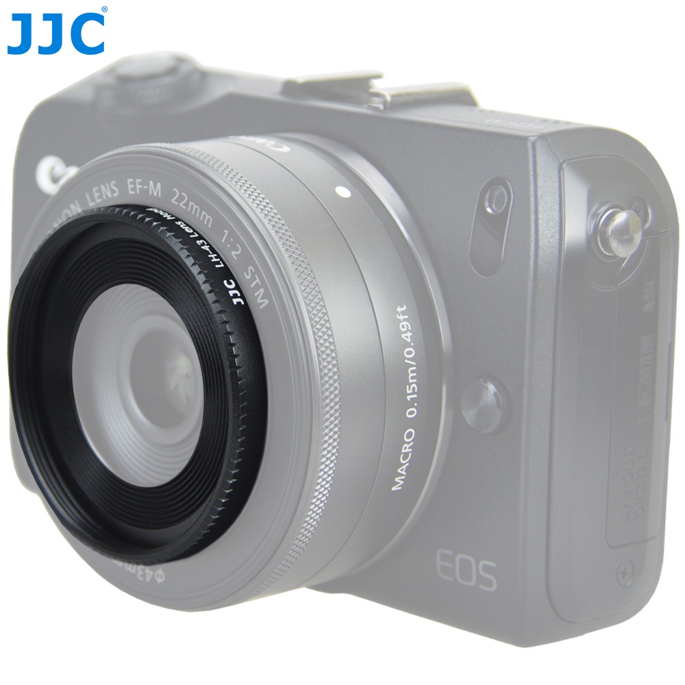 JJC EW-43 Loa Che Nắng Bằng Kim Loại Cao Cấp Cho Ống Kính Canon EF-M 22mm f/2 Canon EOS M200 M100 M50 M10 M6 Mark II