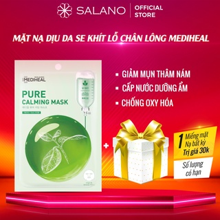 Mặt nạ tràm trà giảm mụn se lỗ chân lông dưỡng ẩm trắng sáng đều màu da MEDIHEAL Pure Calming SALANO MNSLN40 23ml
