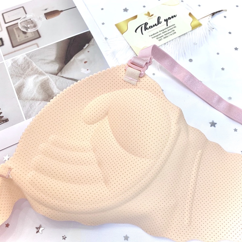 Áo ngực  nữ, áo lót su kẻ nâng ngực tạo khe có đệm bàn tay thông hơi đệm dày 2.5 cm đẩy ôm ngực quyến rũ