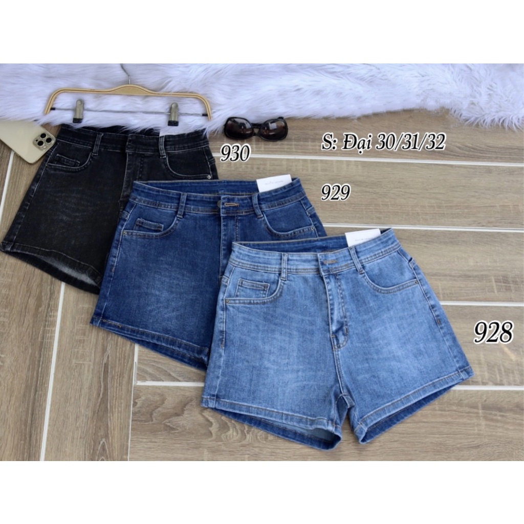 [Size Đại] Quần Sọt Jean Nữ Lưng Cao Co Giãn Mạnh Mẫu Trơn