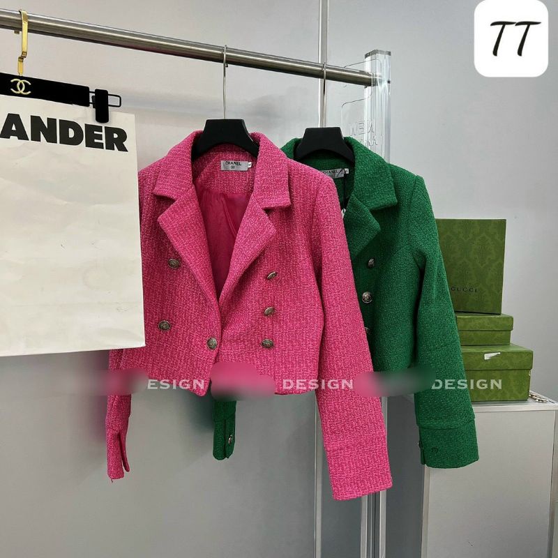 Áo khoác dạ vest dáng croptop dài tay xinh