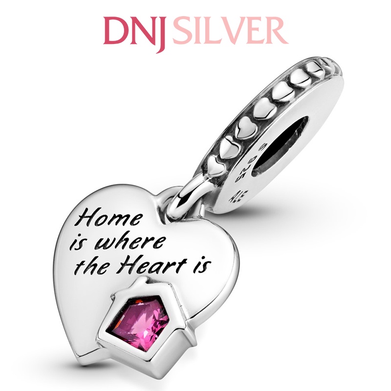 [Hàng cao cấp] Charm bạc 925 cao cấp, hàng chuẩn bạc - Charm Love My Home Heart thích hợp để mix vòng tay charm - DN156