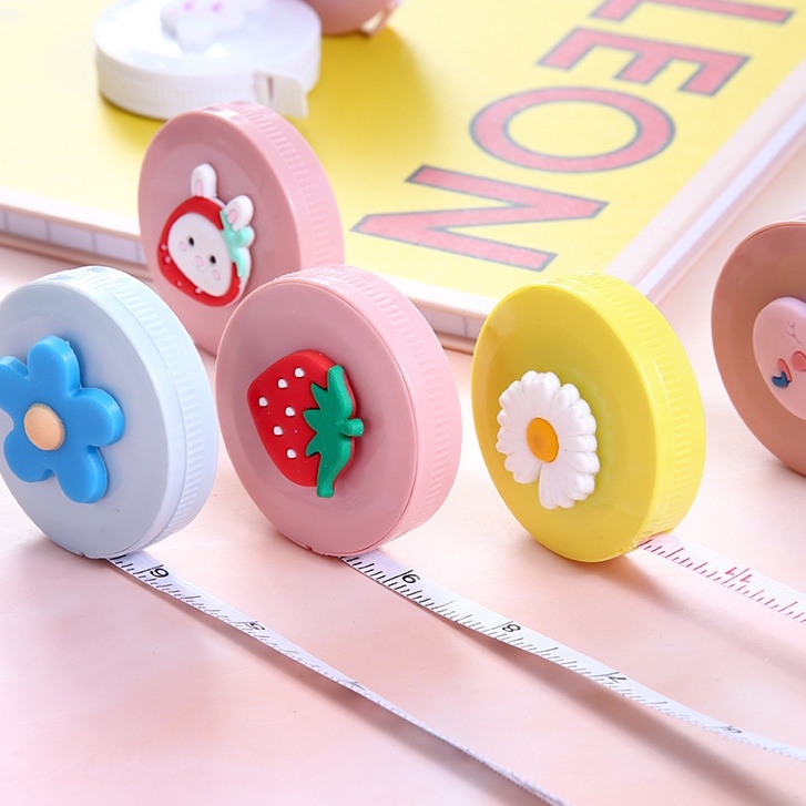 Thước dây cuộn mini kéo rút tự động cute đo eo chiều cao cho bé