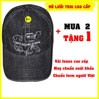 [Mua 2 Tặng 1] Mũ Nón Kết Mũ Lưỡi Trai Nam Nữ Thêu Chữ Siêu Ngầu Vải Jeans Cao Cấp YOGY-NONKET031