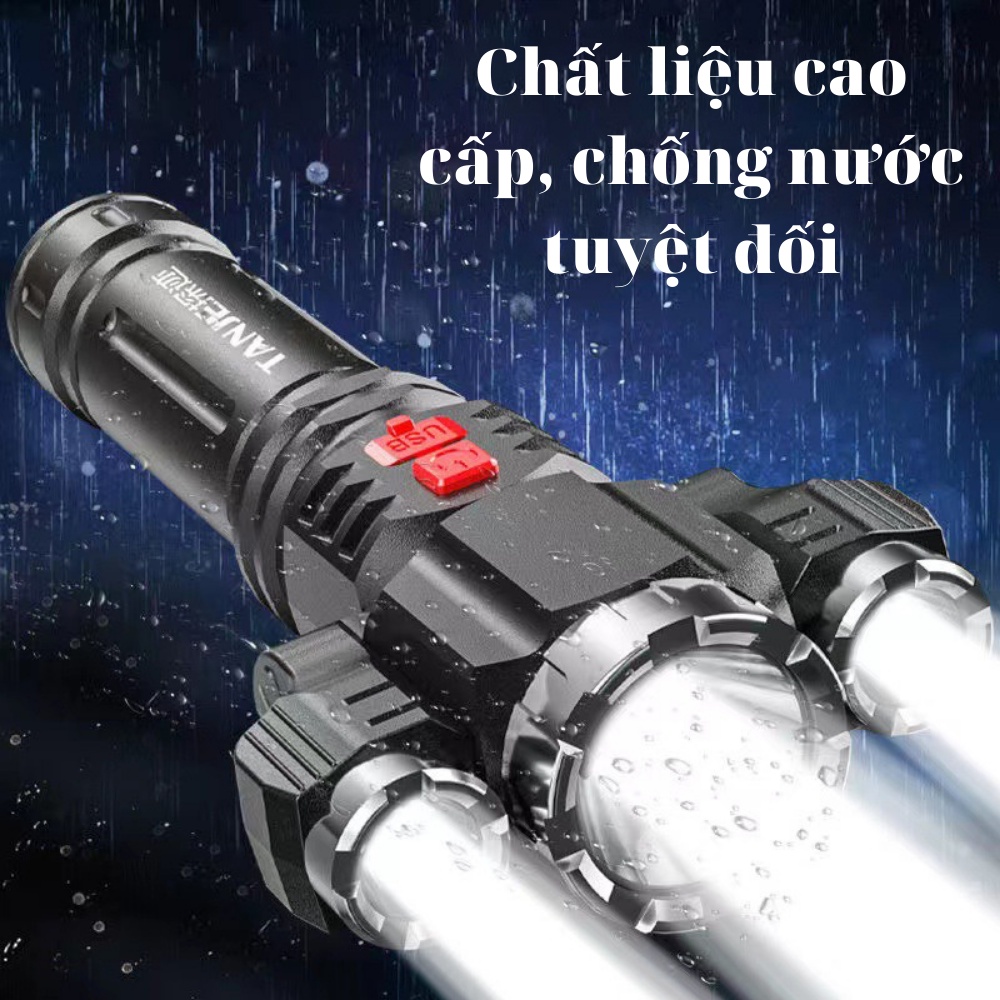 Đèn Pin Cầm Tay Siêu Sáng 3 Bóng Kèm Pin và Sạc