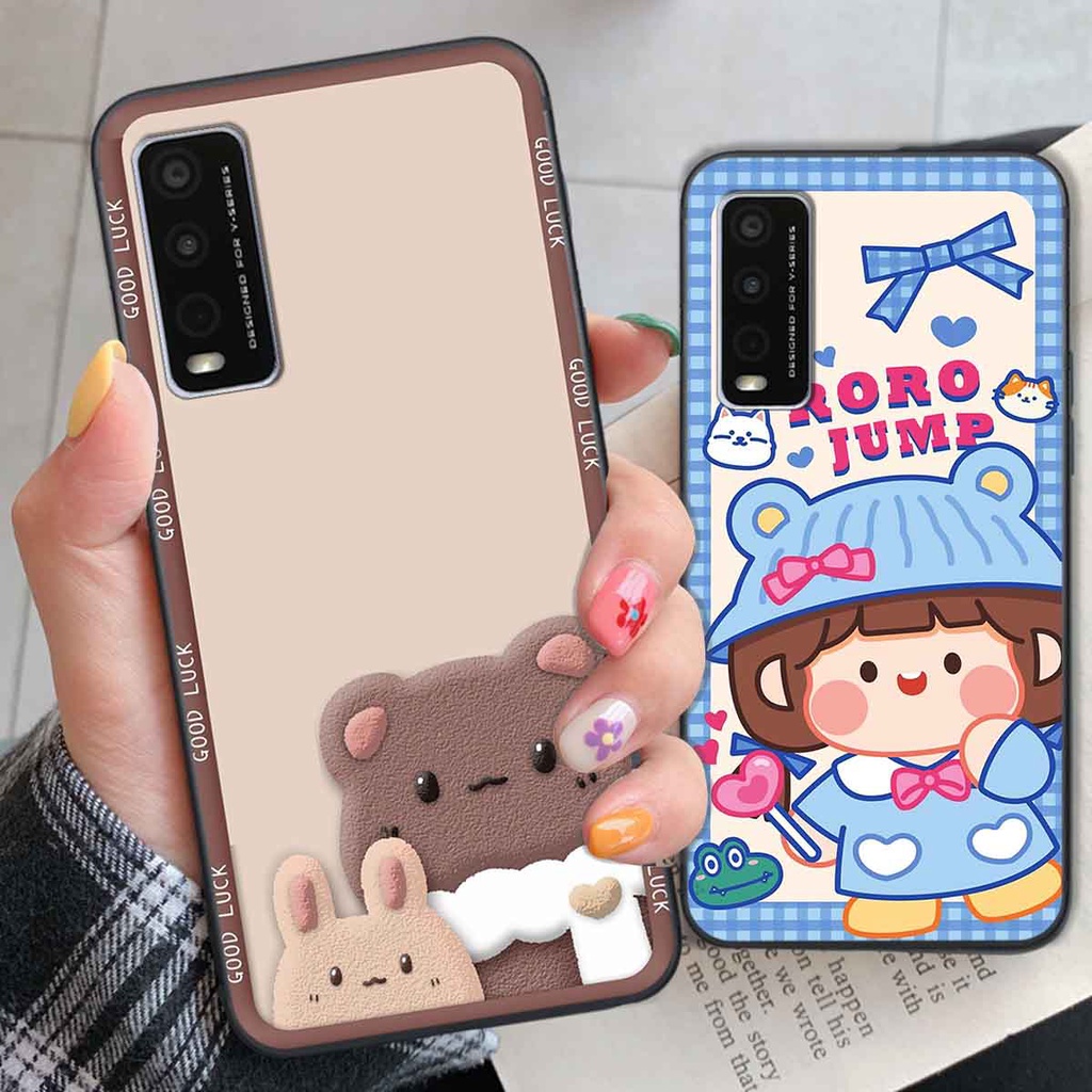 Ốp Vivo Y20 bear brick, gấu đáng yêu, dễ thương