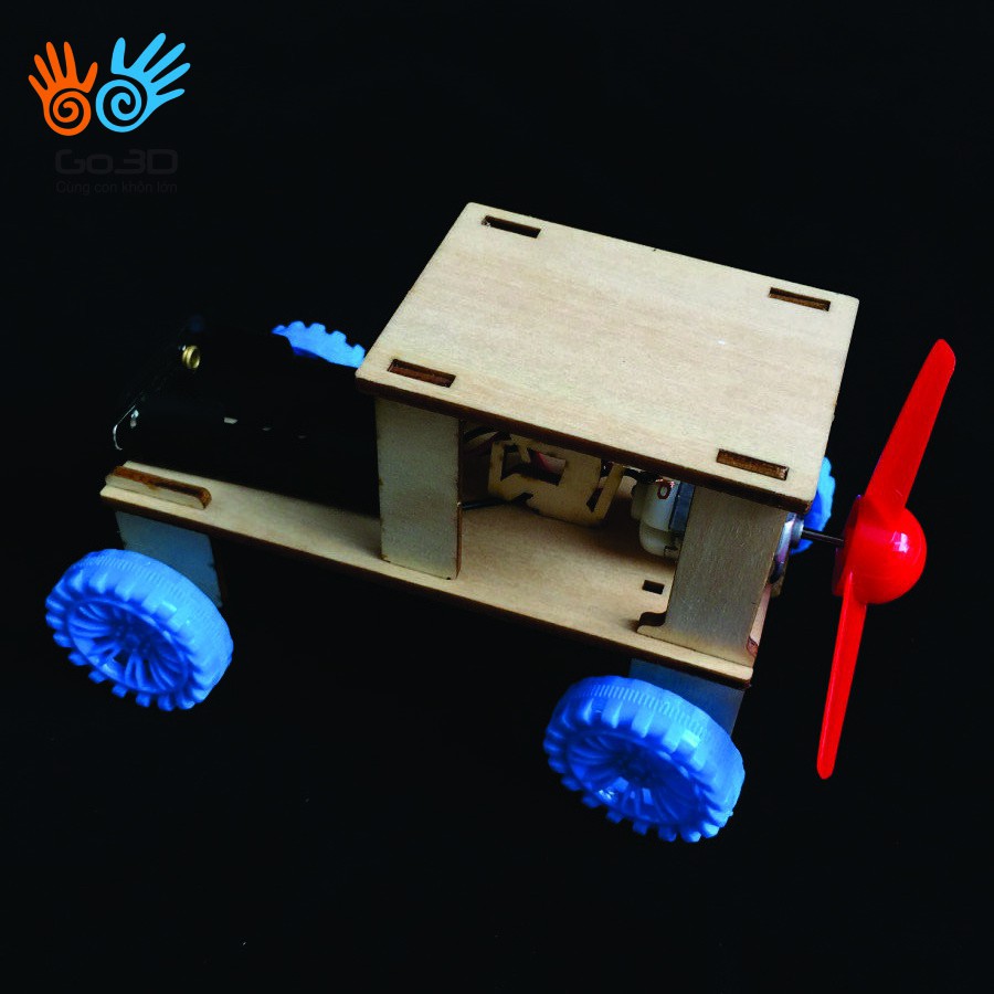 Đồ chơi gỗ - Máy kéo sức gió tự lắp ghép Đồ chơi STEM