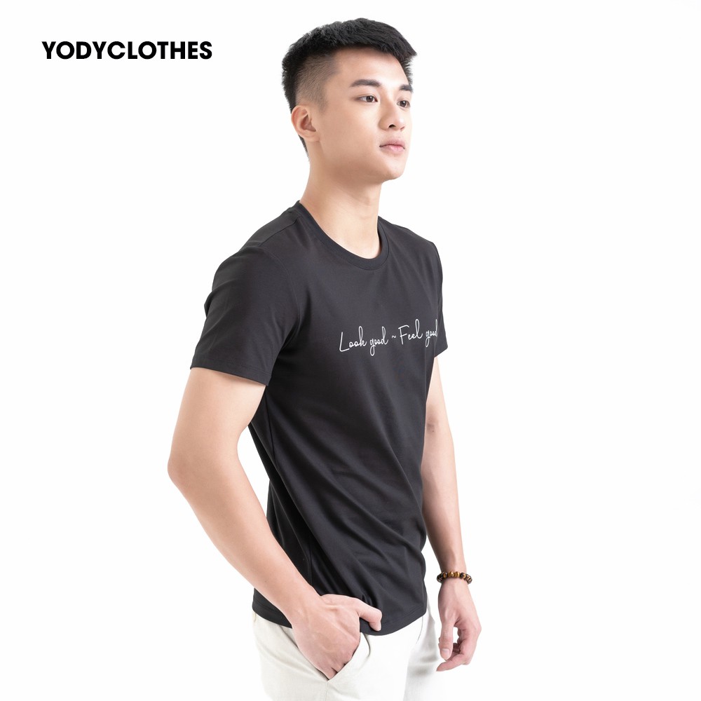 Áo thun phông nam YODY cổ tròn tay ngắn vải cotton mát mẻ PPM3461 | BigBuy360 - bigbuy360.vn