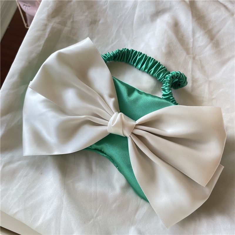 Miếng Bịt Mắt Ngủ Vải Lụa Satin Mềm Mại Gắn Nơ Có Dây Đeo Điều Chỉnh Được Tiện Lợi