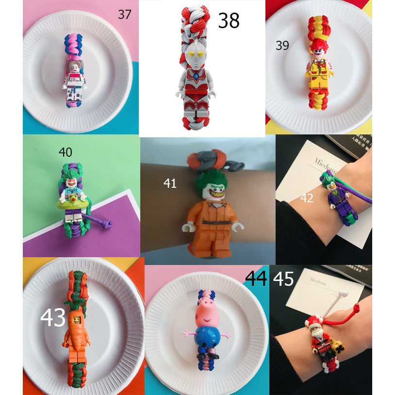 Vòng tay paracord lego minifigure JOKER - HARLEY QUINN -MCDONALD bộ sưu tập số 3 50 mẫu siêu hot hit 2019