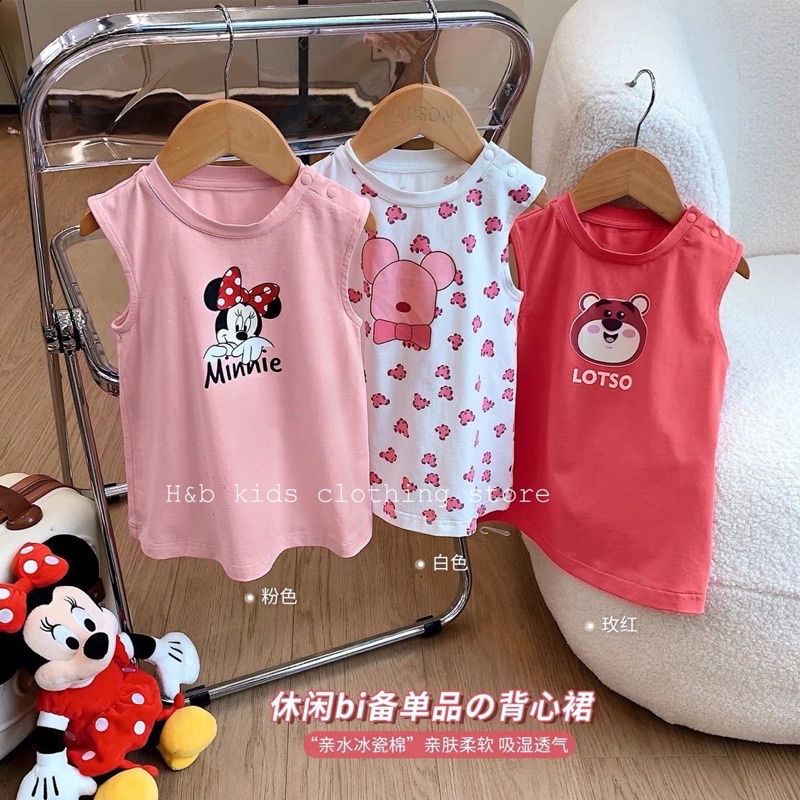 Đầm Sát Nách Hoạ Tiết Cute Cho Bé 8-15kg