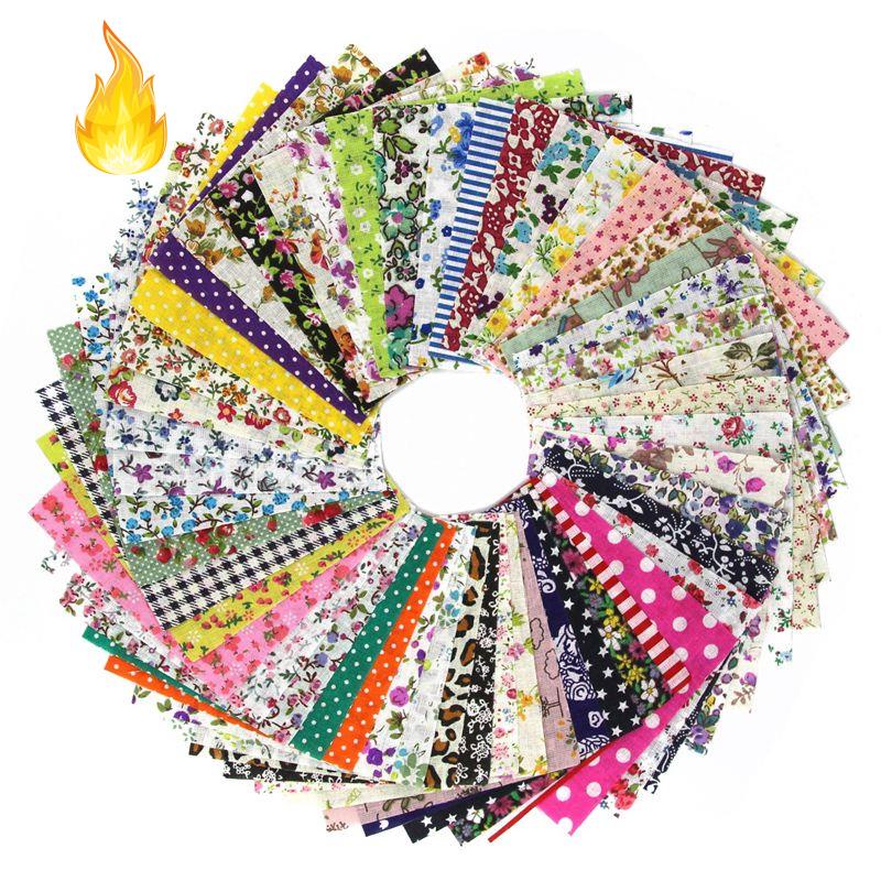 Bộ 60 miếng vải cotton 10cmx10cm may vá quần áo