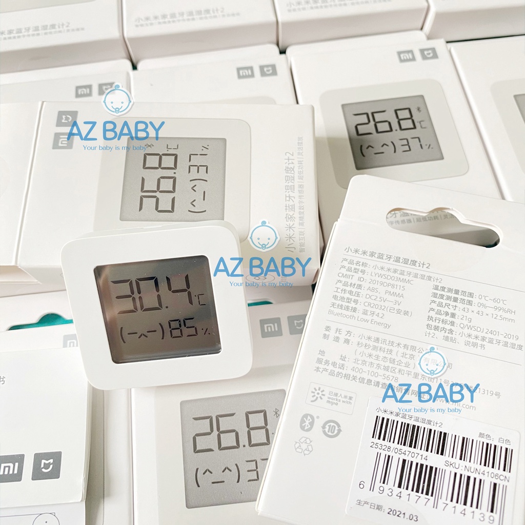 Nhiệt ẩm kế Xiaomi Mijia Gen 2 nhỏ gọn, sang trọng, chính xác - Az Baby CSCTB012