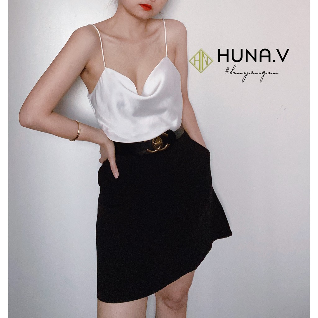 Áo hai dây lụa satin cổ đổ Hàng Thiết Kế - Ảnh thật tự chụp | BigBuy360 - bigbuy360.vn