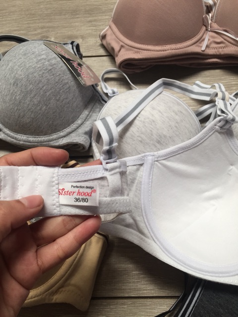 Áo ngực, áo lót thái lan, cotton thấm hút mồ hôi đệm mỏng, có gọng dễ thương Sisterhood cao cấp Double T#18020