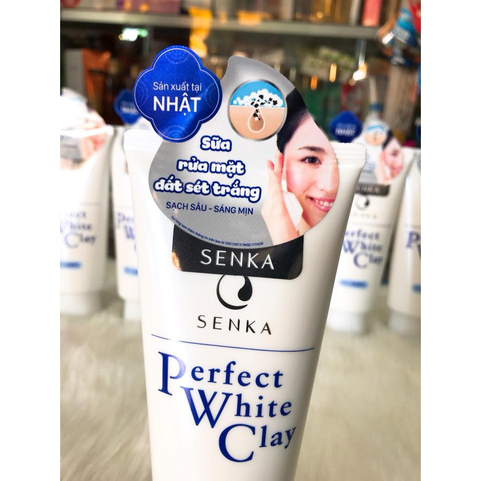 (SX Nhật Bản) Sữa rửa mặt đất sét trắng Senka Perfect White Clay 120g | BigBuy360 - bigbuy360.vn