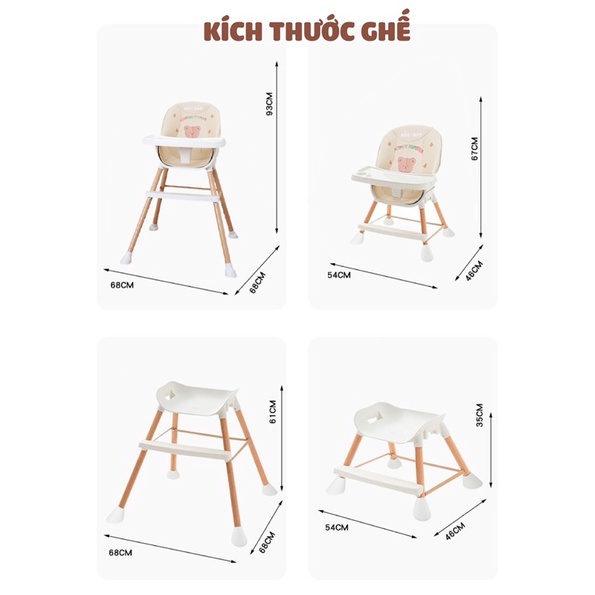 Ghế ăn dặm đa năng cao cấp bar-rot cho bé từ 5 tháng bảo hành khung ghế 12 tháng