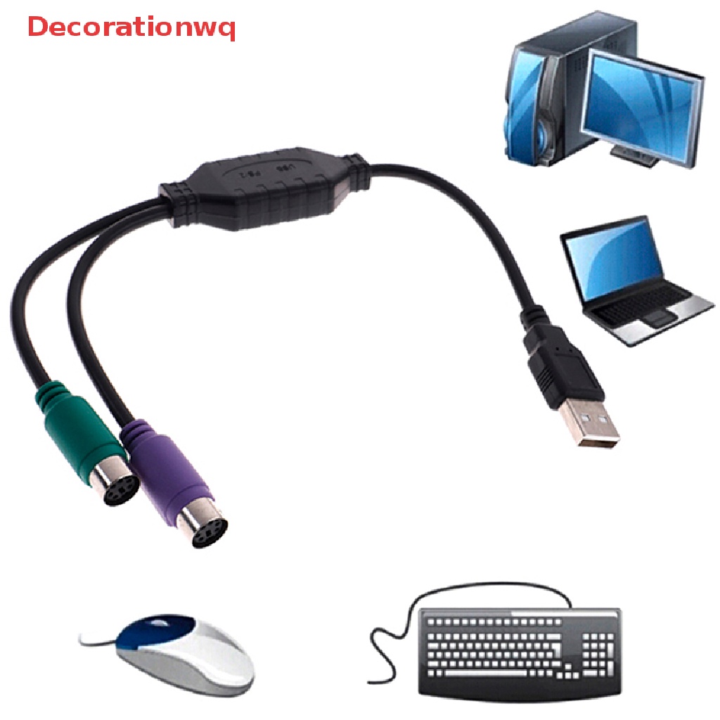 1 Dây Cáp Chuyển Đổi Từ Đầu Cắm USB Sang Hai Cổng Cắm PS2 Sử Dụng Cho Chuột Và Bàn Phím Mới